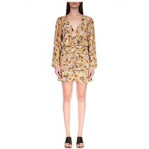 NWT Sanctuary Dreamer Georgette Floral Print  V-Neck Mini Dress